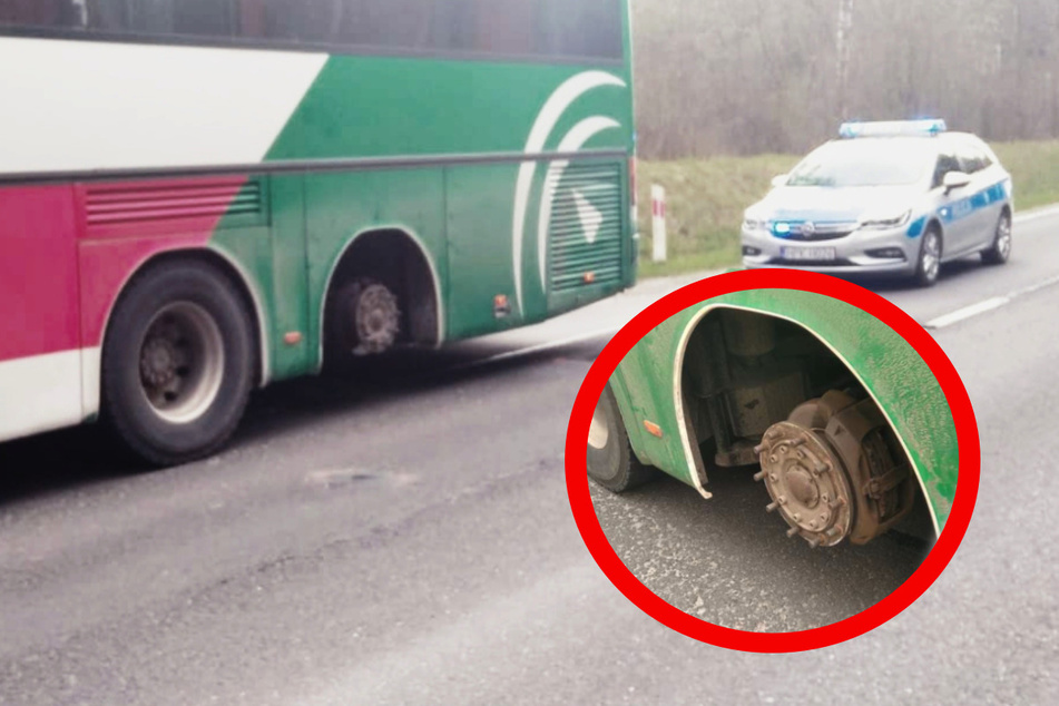 Bus mit fehlendem Rad unterwegs - Fahrer hatte es abgezogen