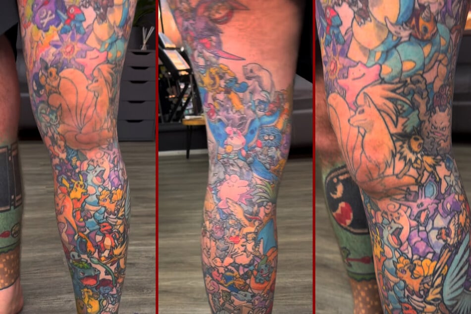 This Australian man covered his entire leg in more than 150 radical tattoo tributes to Pokémon.