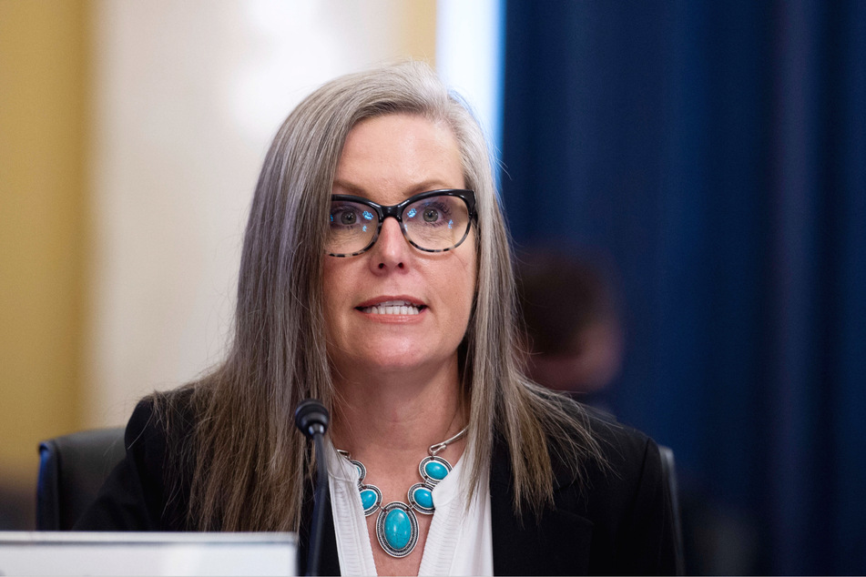 The press secretary of Arizona governor Katie Hobbs (pictured) resigned Wednesday after sharing a tweet likely referencing the recent Nashville school shooting.