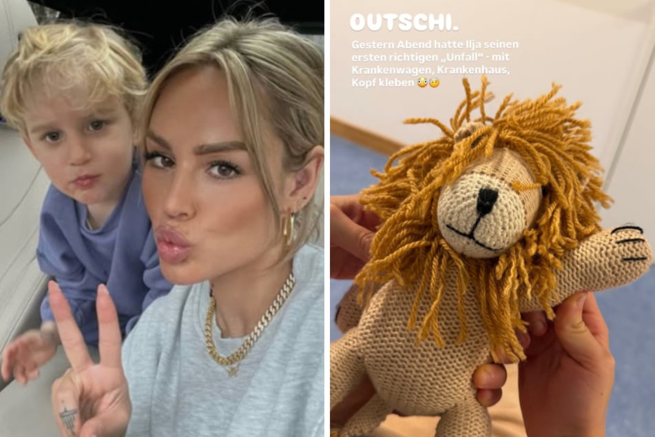 Der Achtjährige und die ehemalige Kuppelshow-Kandidatin mussten nach dem Unfall ins Krankenhaus.