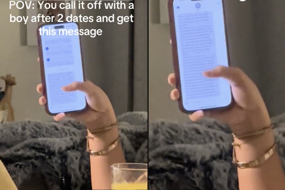 When she showed the message to her friends, she had to scroll several times to present the full length of the text.