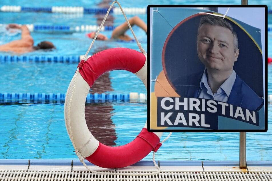 CDU-Landrat Christian Karl (46) sprang in seinem Kreis kurzfristig als Rettungsschwimmer ein und verhinderte die vorzeitige Schließung des Freibads.