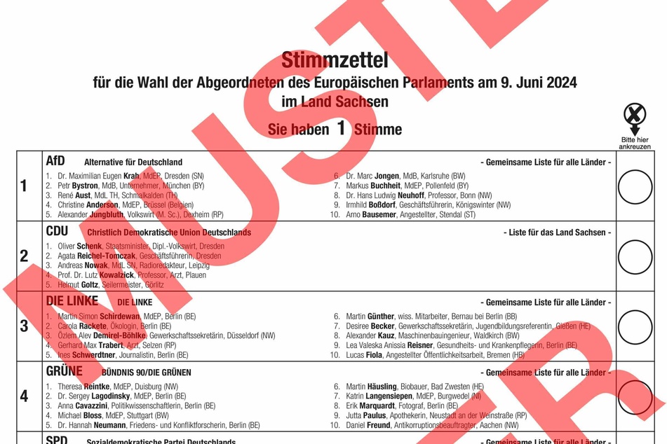 Bis zu 320 Dresdner erhielten für die Europawahl Stimmzettel aus Nordrhein-Westfalen (NRW).