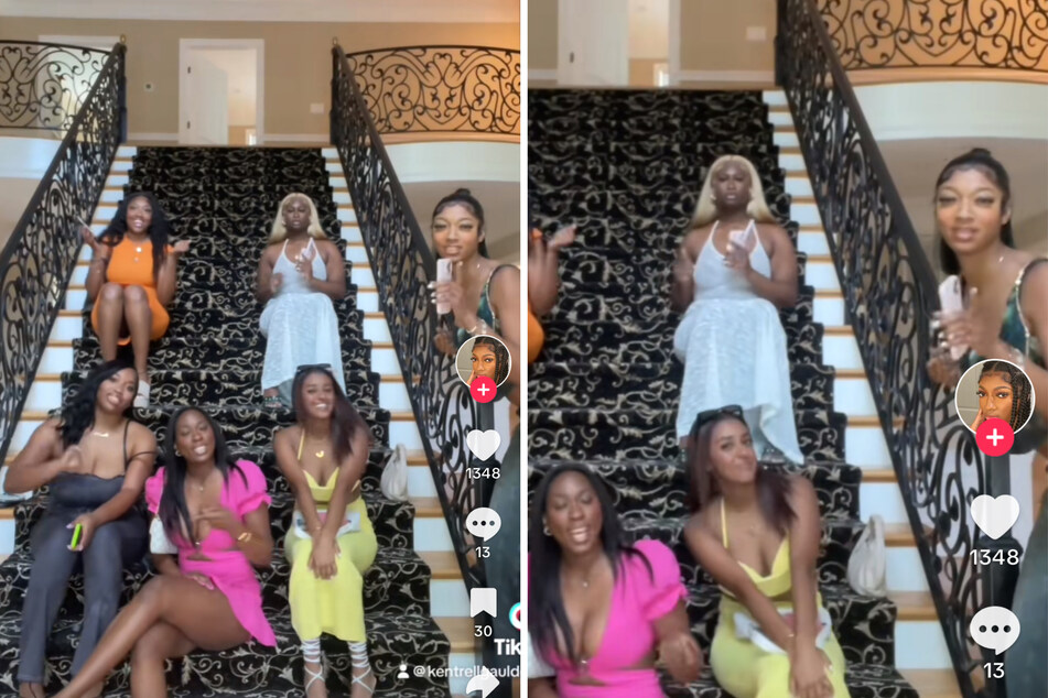 LSU basketball player Angel Reese (r.) continues to be in the company of resilient and impactful women, as demonstrated in her recent TikTok video.