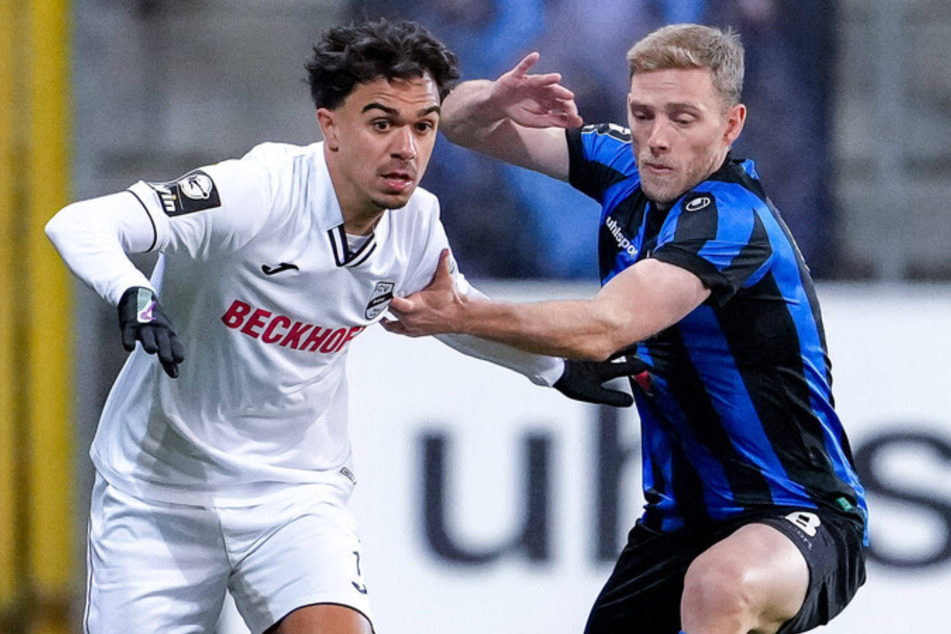 Oliver Batista Meier (22, l.) ist derzeit von Dynamo Dresden an den SC Verl ausgeliehen. Geht es anschließend für ihn zum HSV?