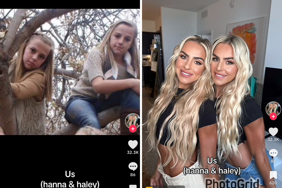 In a viral transformation TikTok, Haley (r.) and Hanna Cavinder shared their stunning glow up on social media from kids to young women.