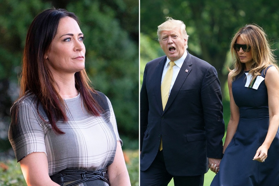 In a recent interview, Melania Trump's former chief of staff Stephanie Grisham (l.) said Donald Trump's recent happy birthday message probably didn't go over well with his wife.