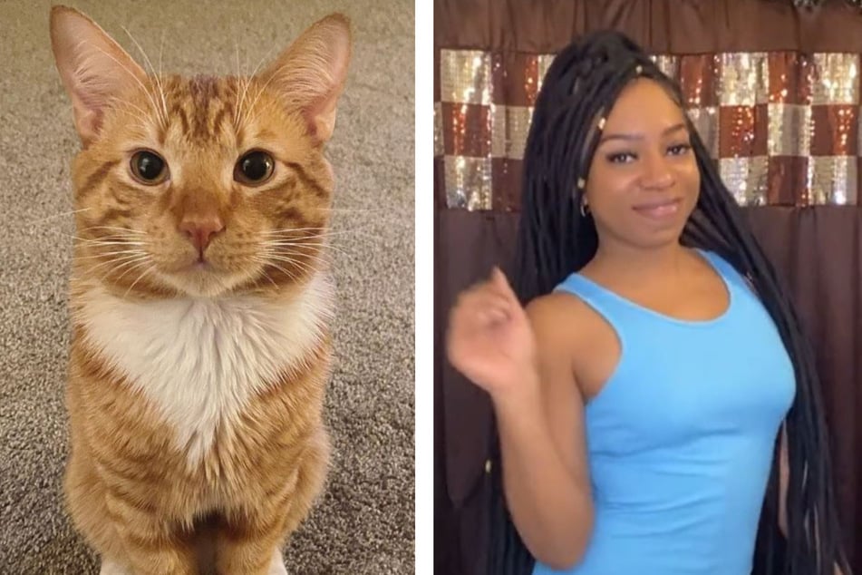 TikToker Lambo Licia (r.) and her cat Mega went viral after a hilarious hair mishap.