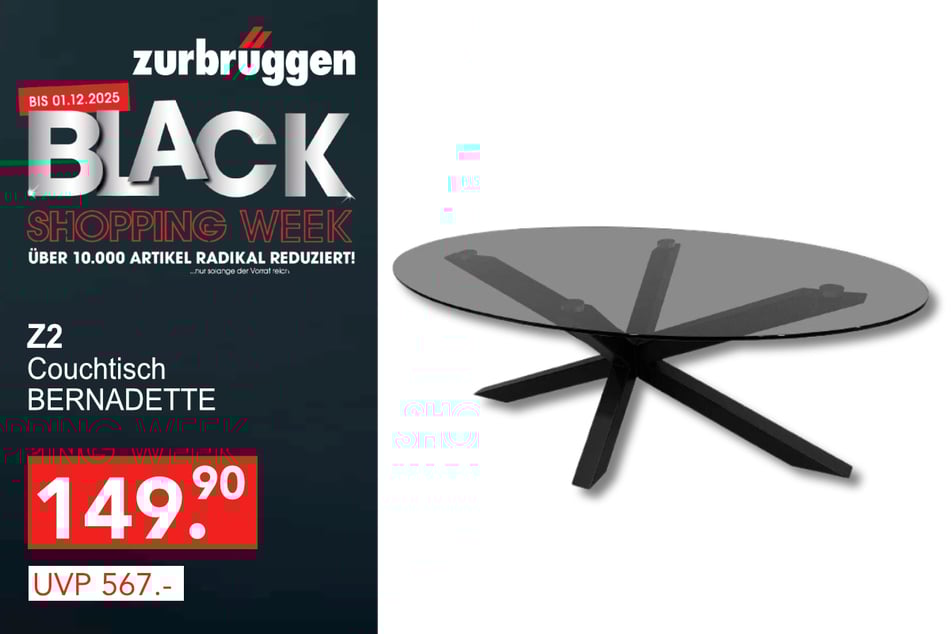 Der Couchtisch BERNADETTE
für 149,90 statt 567 Euro.