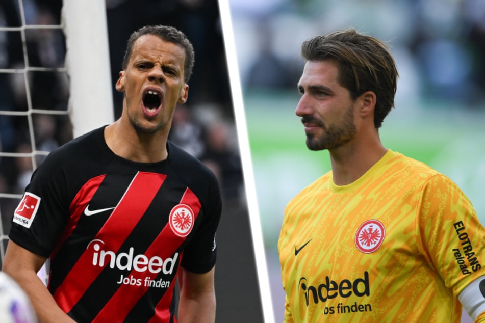 Timothy Chandler (34, l.) und Kevin Trapp (34) hatten mächtig Spaß dabei, zwei ihrer Teamkollegen mal so richtig reinzulegen.