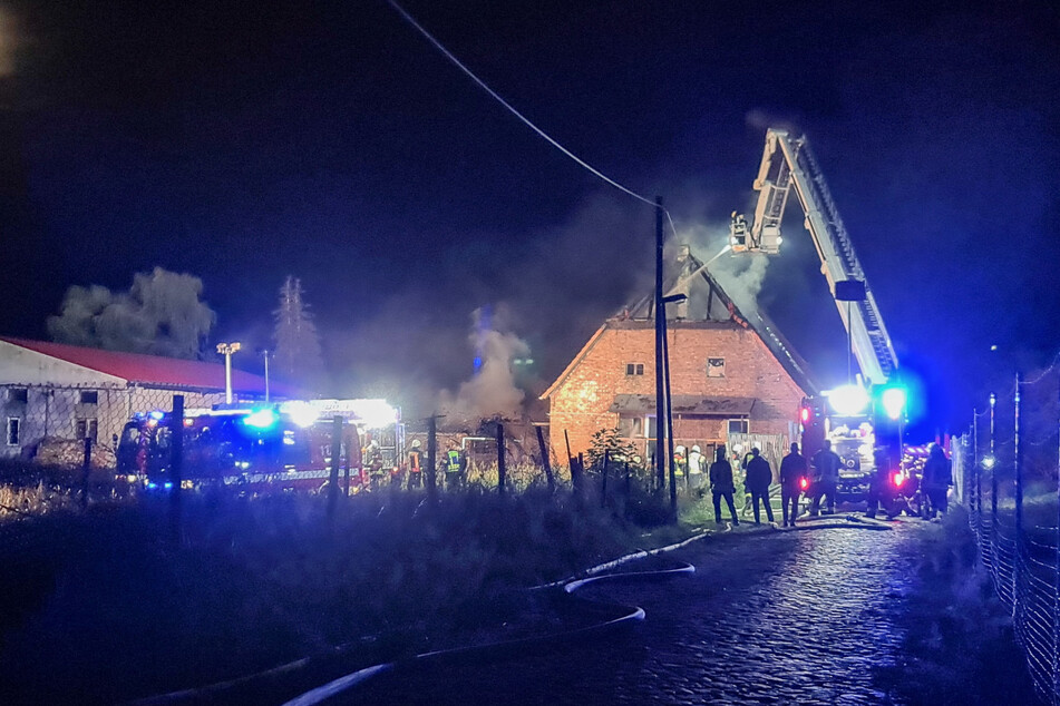 Der Dachstuhl einer leer stehenden Doppelhaushälfte in der Pappelallee stand am Montagabend in Flammen.