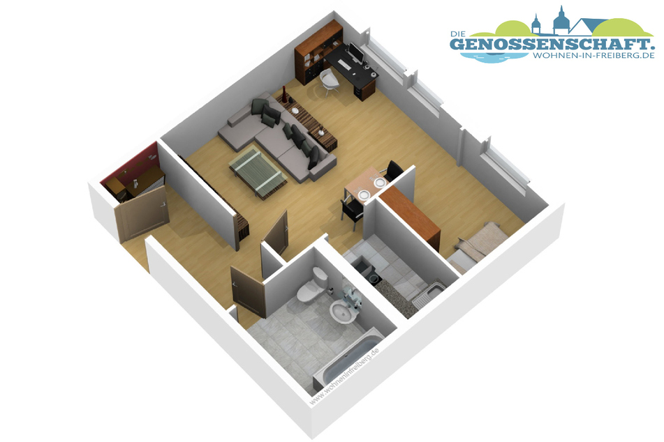 Chemnitzer Straße 115: 1-Raum-Wohnung (32 qm)