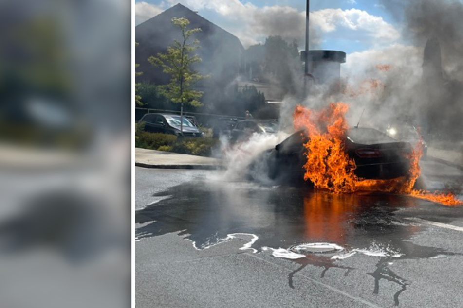 Mercedes fährt brennend durch Göttinger Innenstadt, doch das interessiert die Insassen wenig