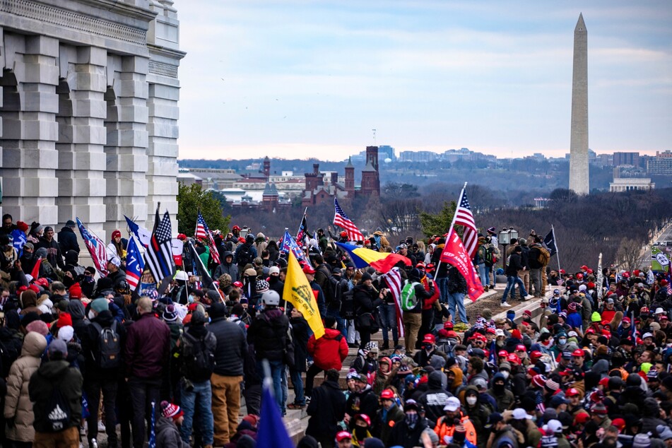 A pro-Trump mob storms the US Capitol following a rally with then-President Donald Trump on January 6, 2021 in Washington, DC.