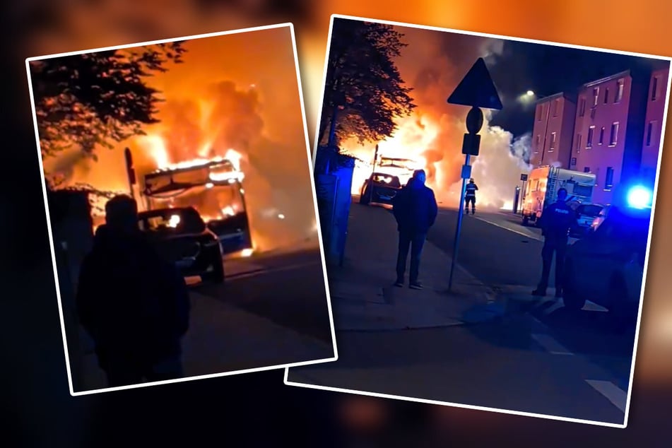 Am frühen Mittwochmorgen fing ein Linienbus in München plötzlich Feuer und brannte völlig aus.