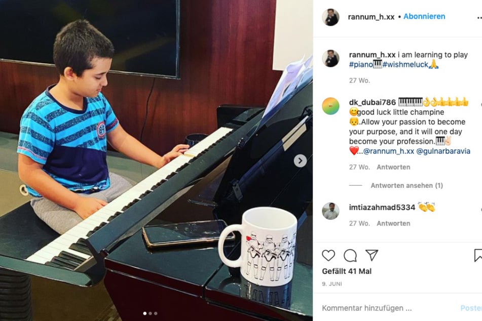 Natürlich hat auch (der vielleicht angehende Pianist) Rannam (12) schon eine eigene Instagram-Seite.