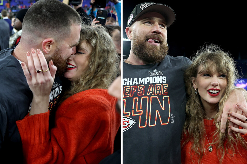 Taylor Swift and Travis Kelce shared an on-field kiss after the Kansas City Chiefs emerged victorious over the Baltimore Ravens.
