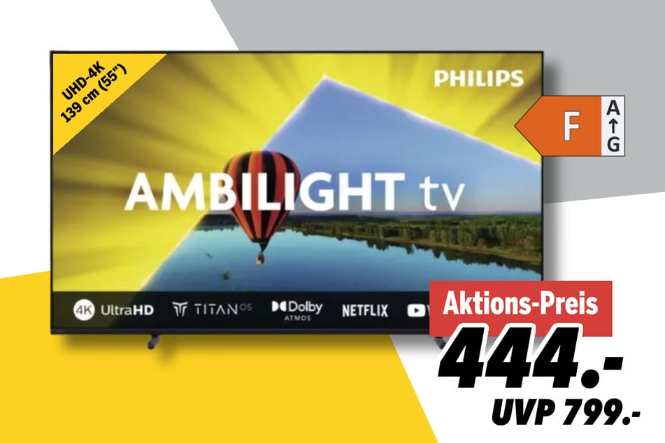 Der Philips LED-Fernseher 55PUS8079/12 für nur 444 Euro.