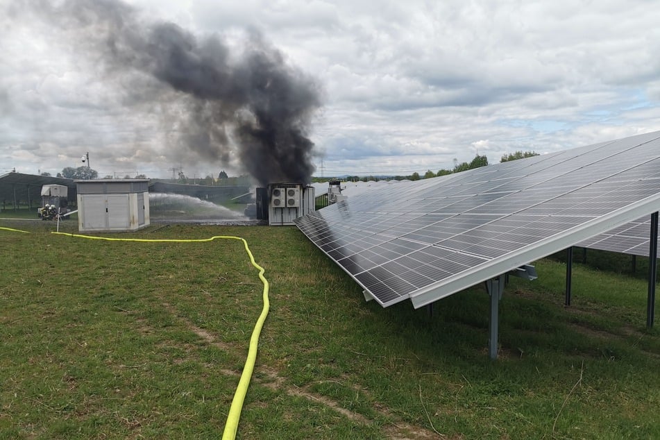 Im Solarpark Medessen kam es am Donnerstag zu einem Brand.