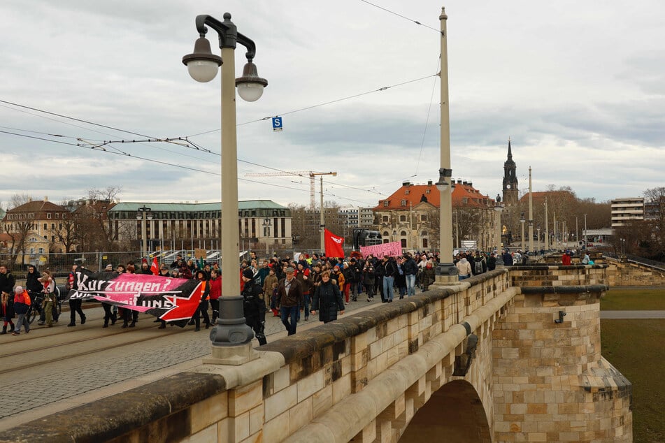 Protest gab es auch wegen der geplanten Kürzungen im kommunalen Bereich.