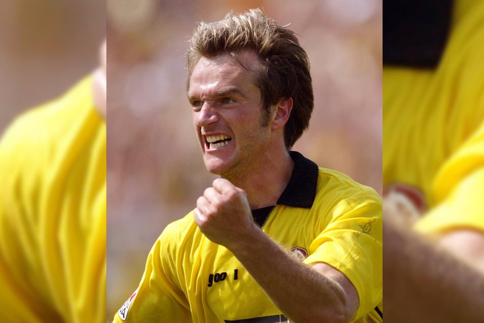Jubel bei Karsten Oswald. Er schoss am 7. August 2004 den ersten Zweitligatreffer für Dynamo. (Archivfoto)