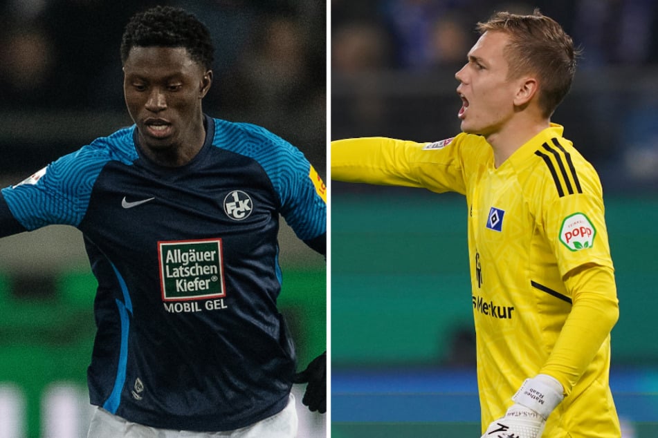 Sowohl FCK-Flügelflitzer Aaron Opoku (24, l.) als auch HSV-Keeper Matheo Raab (24) treffen am Samstag auf ihren Ex-Klub. Ob sie auch zum Einsatz kommen, ist allerdings mehr als fraglich.