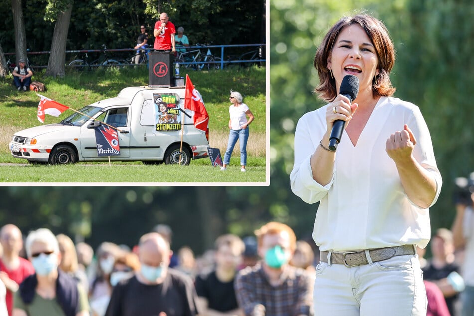Baerbock macht Wahlkampf in Sachsen-Anhalt, bekannter Rechtsextremist macht Lärm