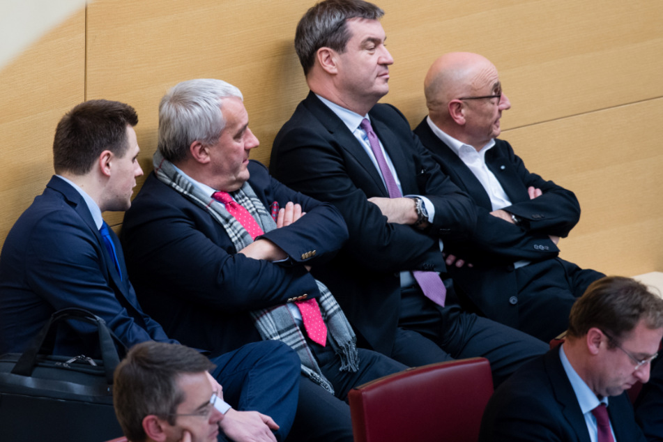 Ein Bild aus dem Jahr 2016: Andreas Schalk (l-r), Ludwig Spaenle, Markus Söder, damals Finanzminister, und Alfred Sauter.