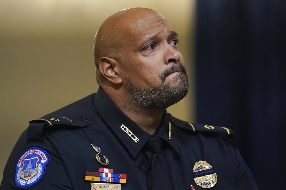 Capitol Police sergeant Harry Dunn testifies during a US House select committee hearing on the January 6 Capitol riot.