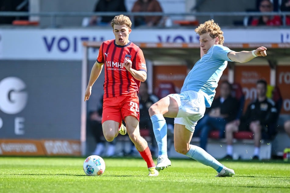 In der Rückrunde lief Hennes Behrens (21, l.) für den 1. FC Heidenheim auf, konnte den Abstieg aber nicht mehr verhindern.