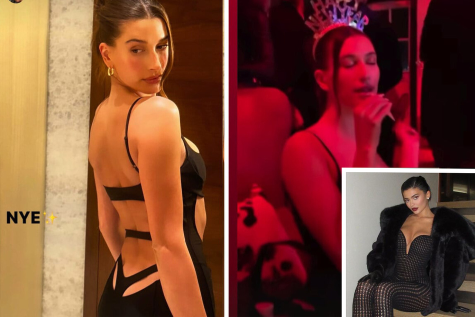 Kylie and Kendall Jenner ring in the New Year with Hailey Bieber, see-through lewks, and tunes