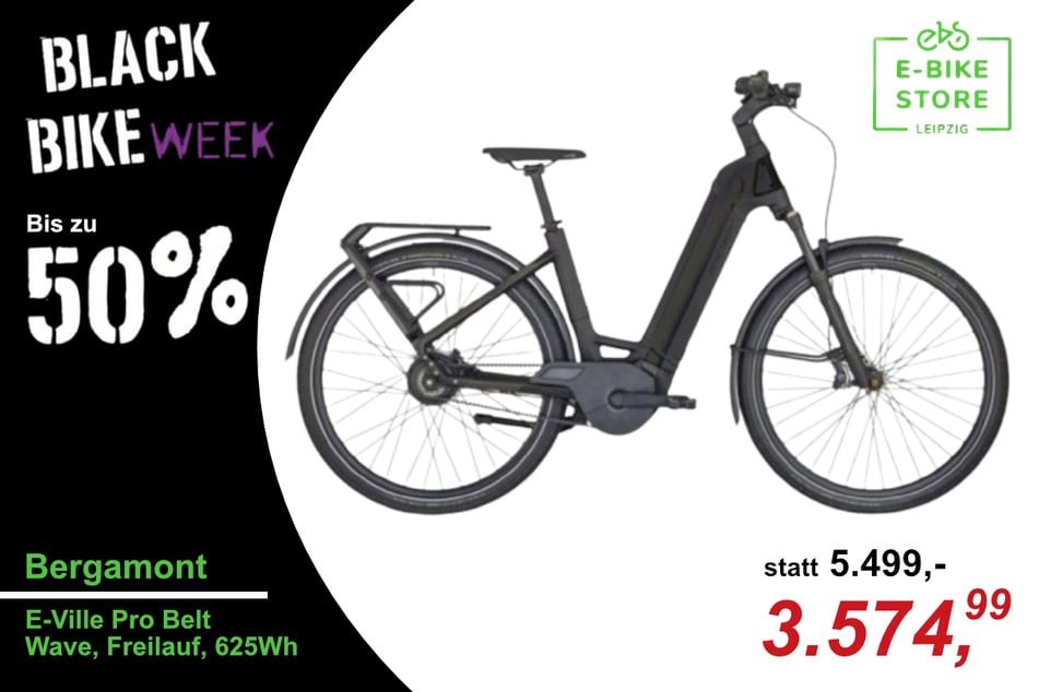 Das Bergamont E-Ville Pro Belt für nur 3.599 statt 4.999 Euro