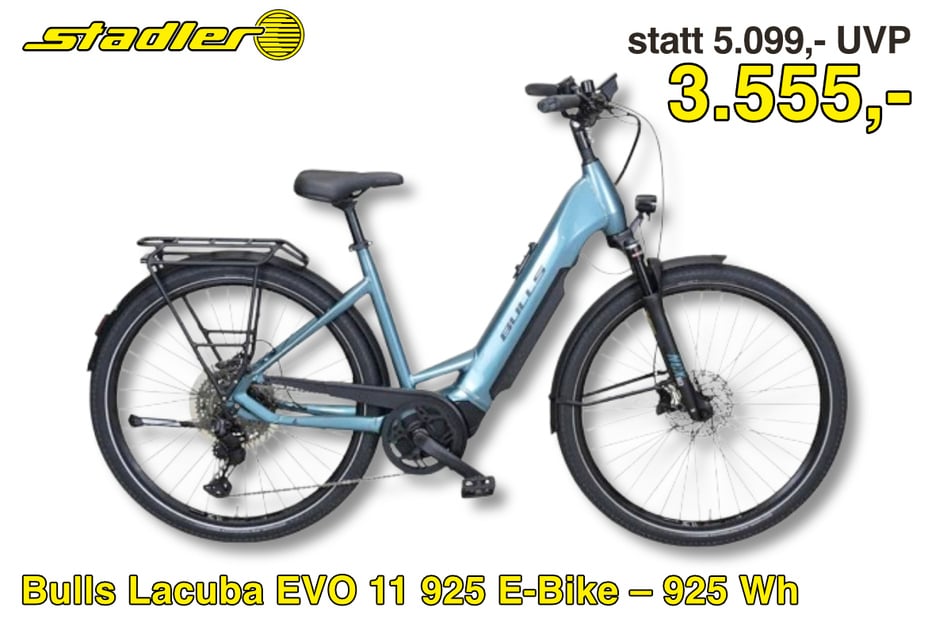 Das Bulls Lacuba EVO 11 E-Bike für 3.555 statt 5.099 Euro.