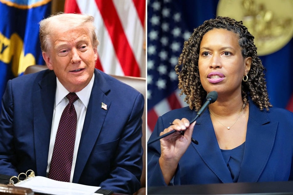 Washington DC Mayor Muriel Bowser (r.) has signed an order extending President Donald Trump's takeover of the city indefinitely.