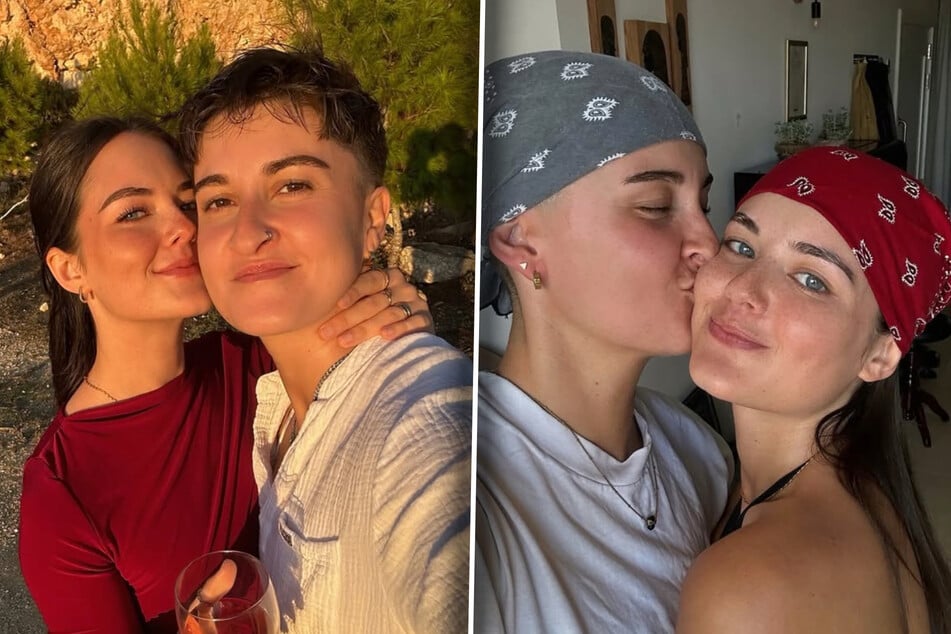 Vanessa (in den Fotos ganz links bzw. ganz rechts, 27) und Shirine sind ein Liebespaar.