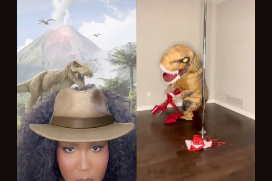 Lizzo looks great in that Jurassic Park hat.