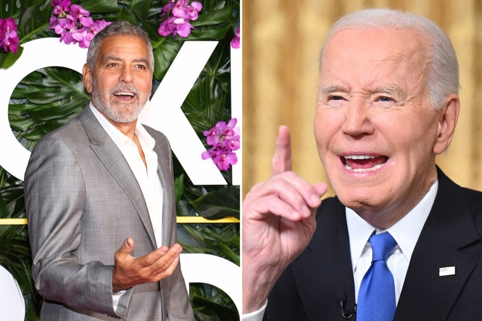 An excerpt from the upcoming book Original Sin claims former President Joe Biden (r.) couldn't recognize his longtime friend George Clooney during a 2024 event.