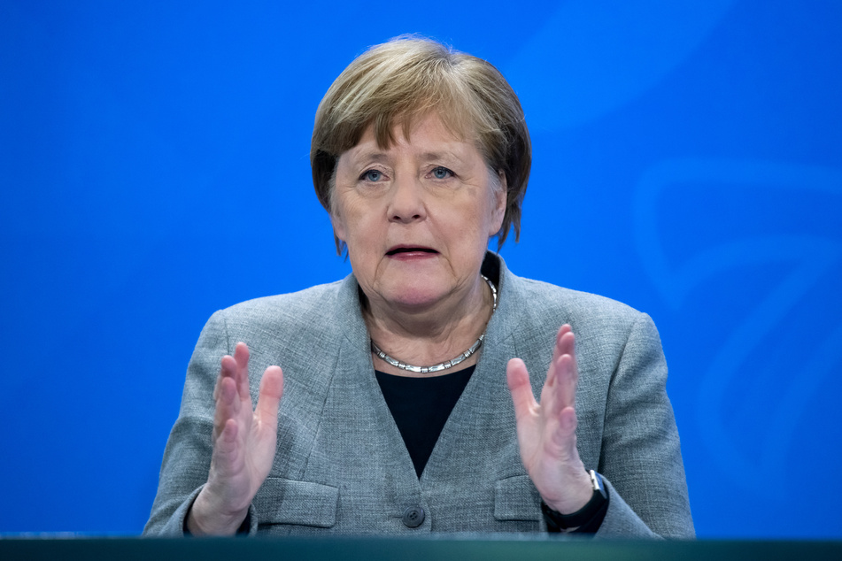 Bundeskanzlerin Angela Merkel (CDU) äußert sich auf einer Pressekonferenz im Bundeskanzleramt.