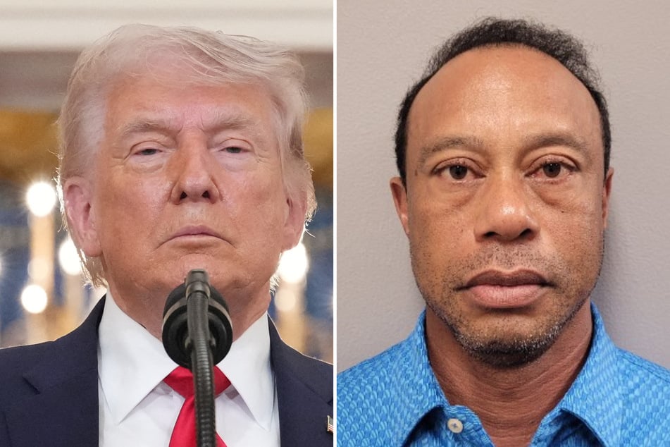 Tiger Woods (r.) appeared to claim he spoke with President Donald Trump after he was arrest for driving under the influence last week.
