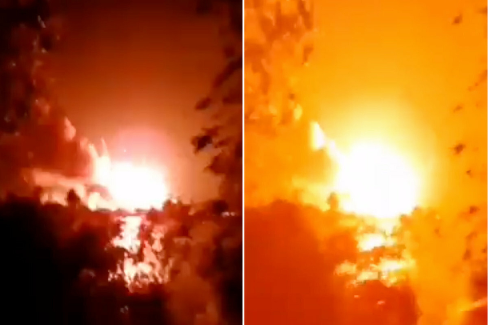 Footage of a Russian weapons depot in Kherson exploding after an attack by Ukrainian forces.