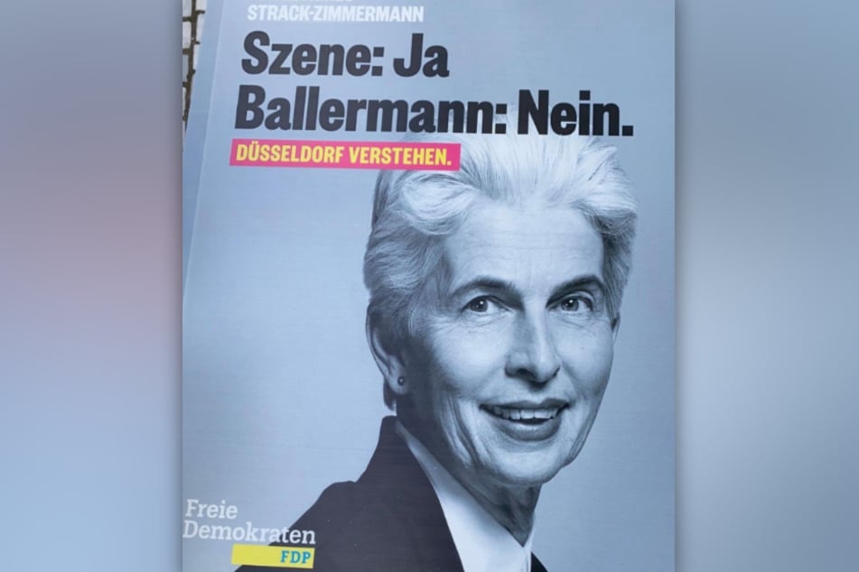OB-Kandidatin Marie-Agnes Strack-Zimmermann (62, FDP) teilte ihr "Ballermann"-Wahlplakat bei Twitter.