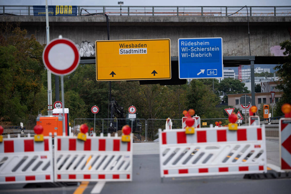 Salzbachtalbrücke der Autobahn 66 in Wiesbaden wird heute gesprengt