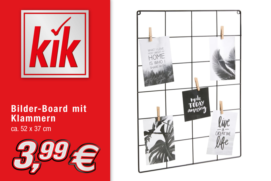 Bilder.Board mit Klammern