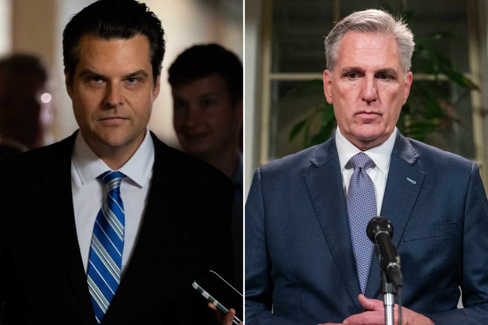 Leading hardline Republican Matt Gaetz (L) said Sunday that he will move to oust House Speaker Kevin McCarthy (R) for striking a deal with Democrats to avert a US government shutdown without the spending cuts demanded by the right-wing caucus.