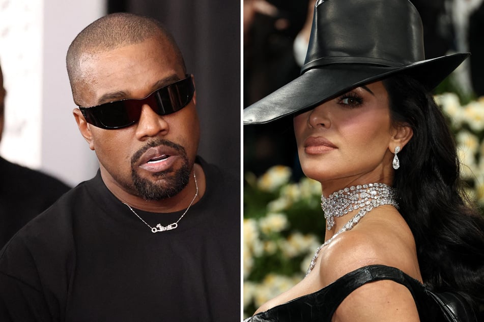 Kanye West (l.) has hit Kim Kardashian with a cease-and-desist letter after the reality star brought their daughter to the Met Gala with her.