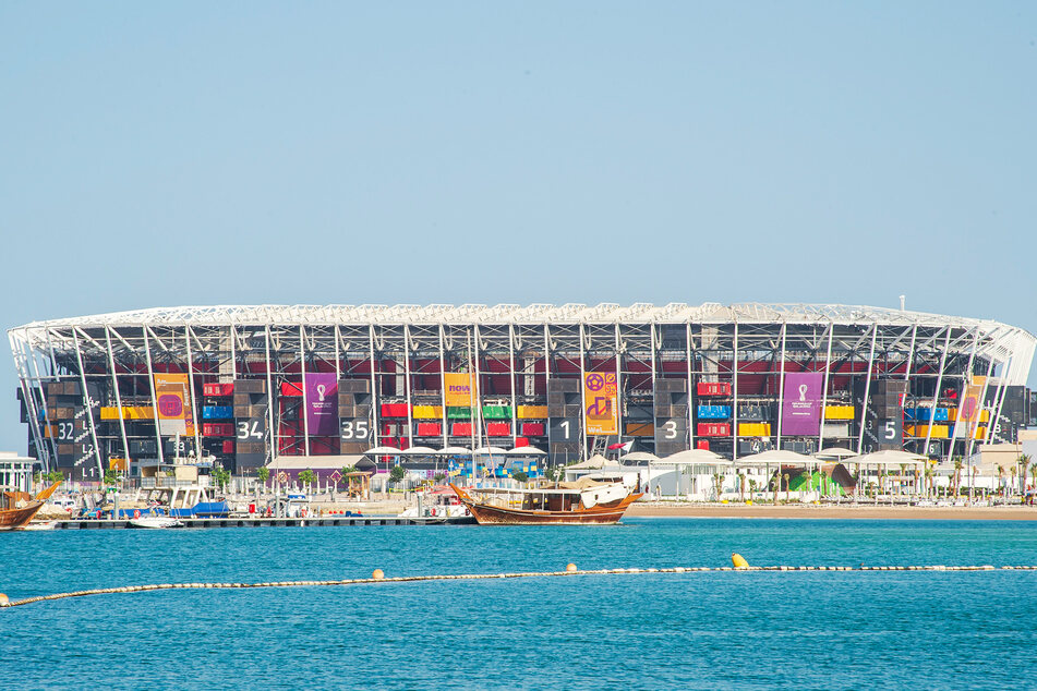 Blick auf das 974-Stadion, das nur für die WM errichtet wurde und danach wieder abgebaut wird.