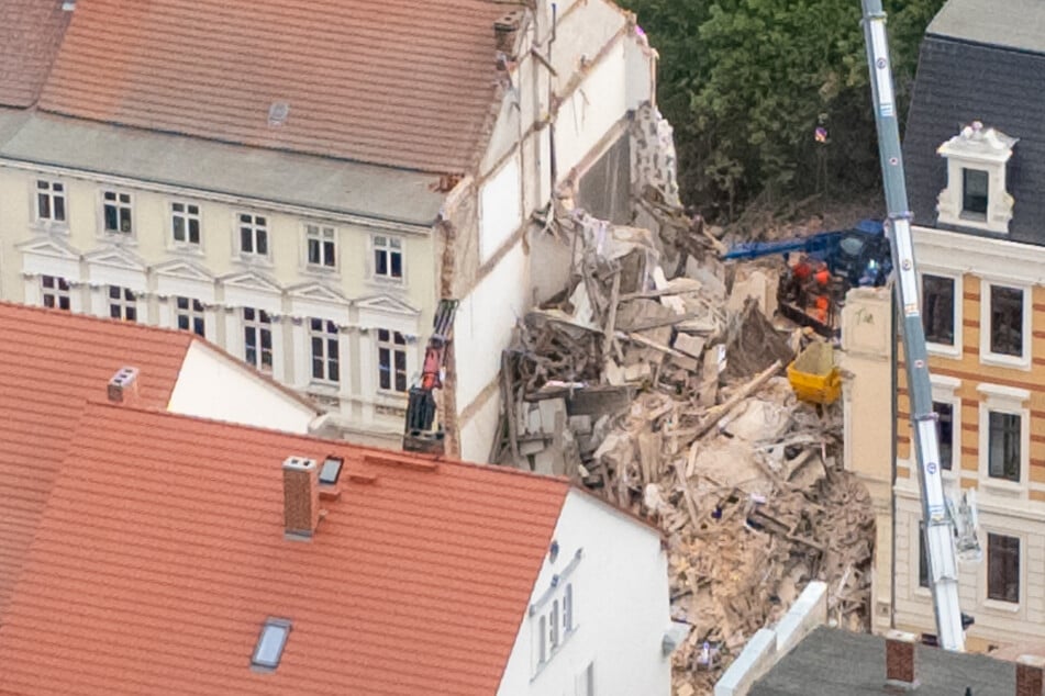Hauseinsturz in Görlitz: Stille an der Einsatzstelle