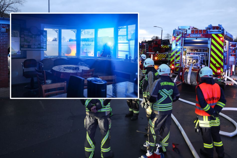 Feuer in Imbiss ausgebrochen: Weihnachtsgesteck gerät in Brand