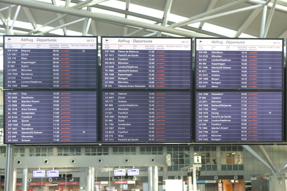 Der Flughafen strich wegen des Streiks alle Abflüge.