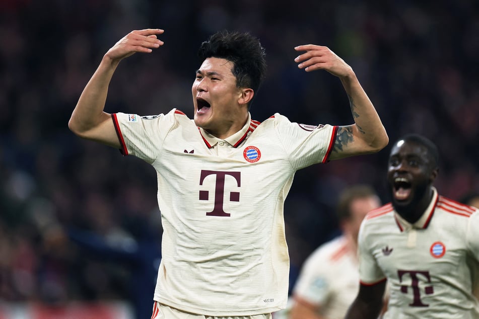 Min-jae Kim hatte beim Duell zwischen dem FC Bayern und Paris Saint-Germain in der Champions League allen Grund zum Jubeln.